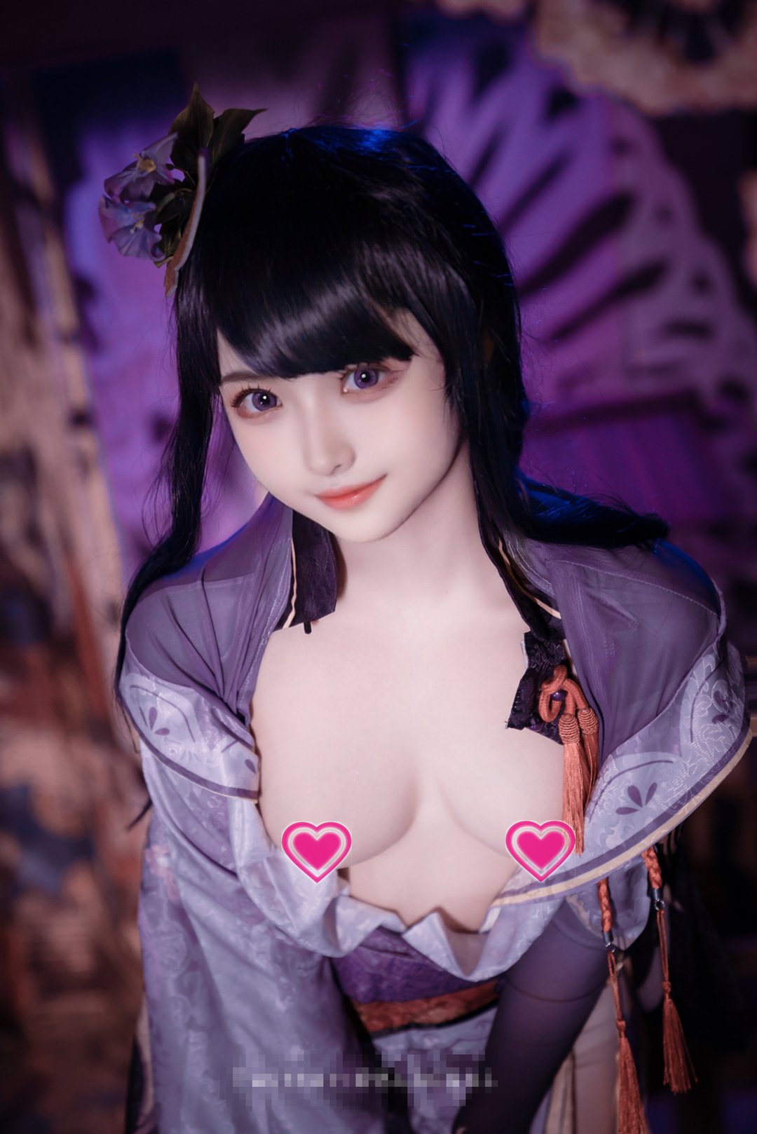 原神雷电将军和服同人 cos 私拍写真 古风樱花室内高清 cos 正片作品